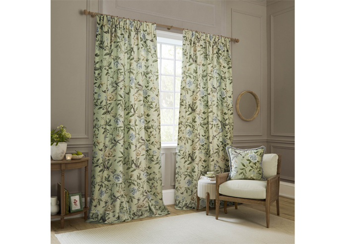 Porcelain Garden Pencil Pleat, Sage - Ready Made Curtains - Image 7